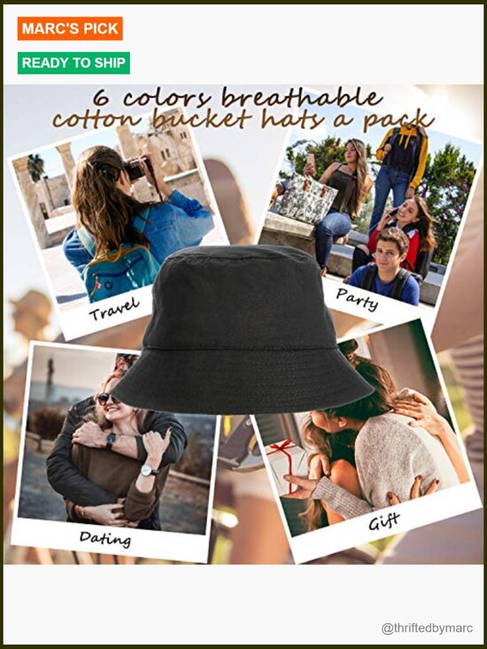Bucket Hat for Travel Summer Fishing Breathable Cotton Sun Hat Adult main image 4